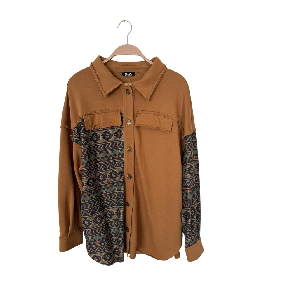 Miss Me womens size small Southwest Print Shacket button front shirt